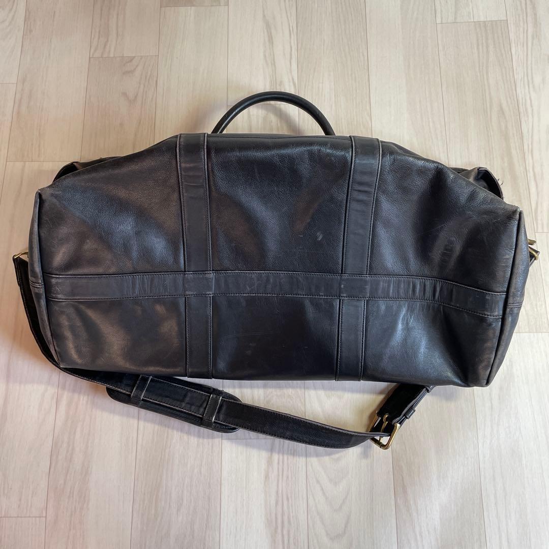 OLD COACH ブラックレザー ボストンバッグ 大容量