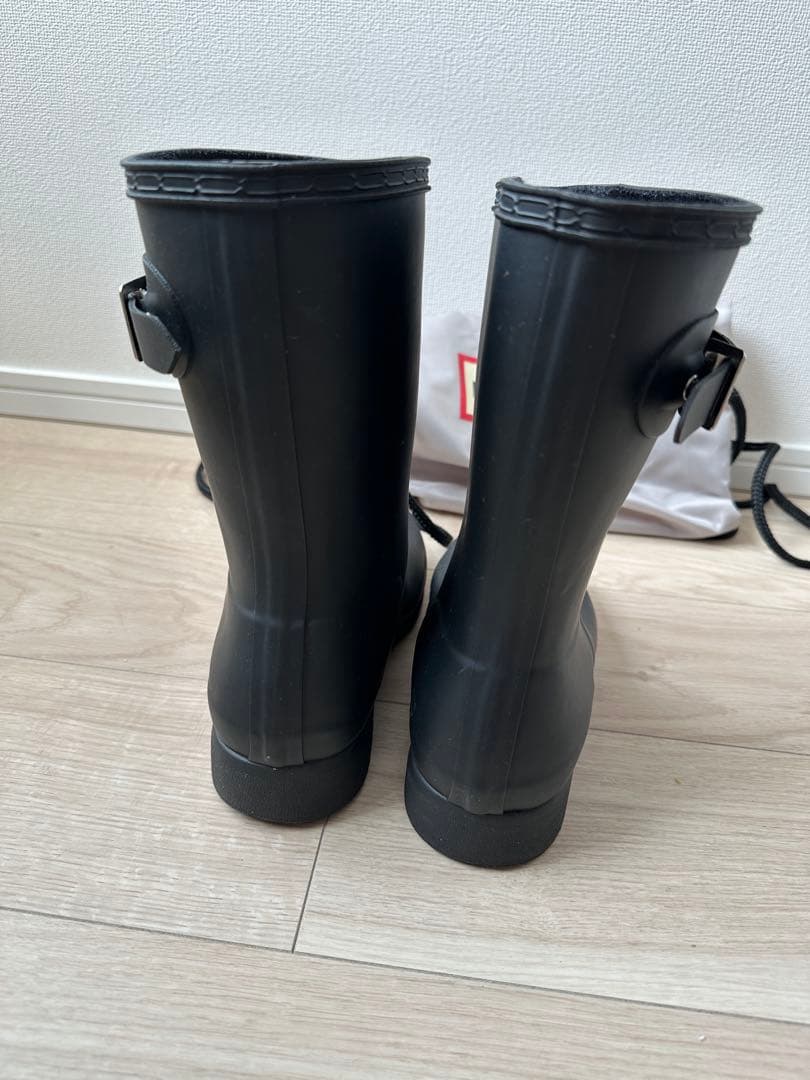 HUNTER ブラック長靴 38サイズ　収納袋付き