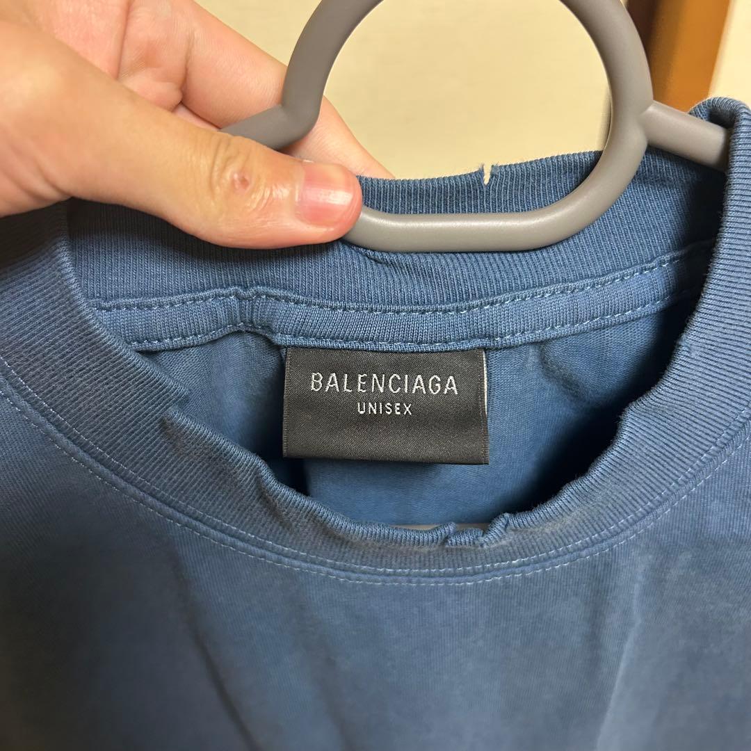 BALENCIAGA ダークブルー Tシャツ UNISEX