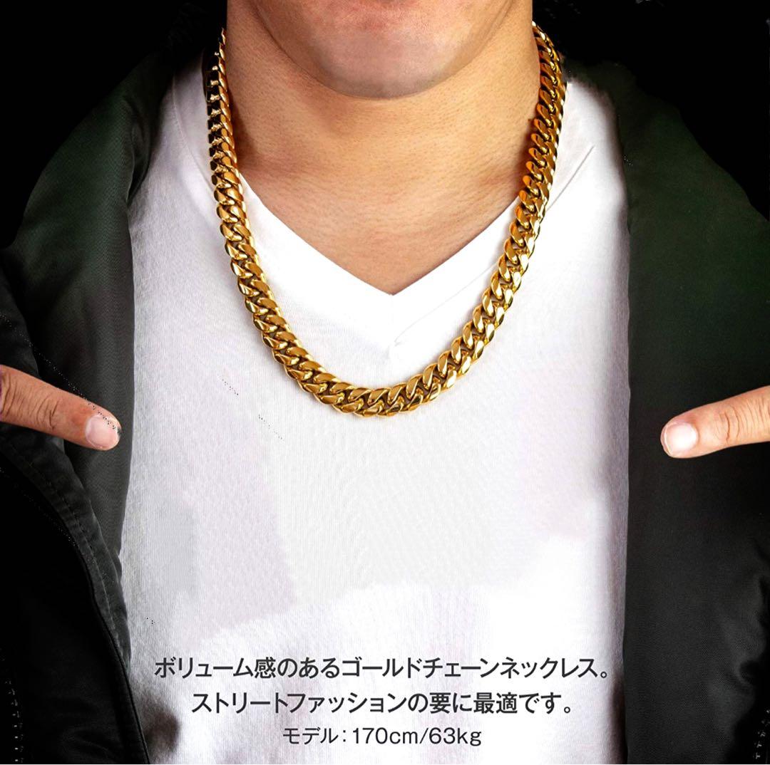 〇【喜平 12mm】18金 pvdコーティング ゴールド ネックレス