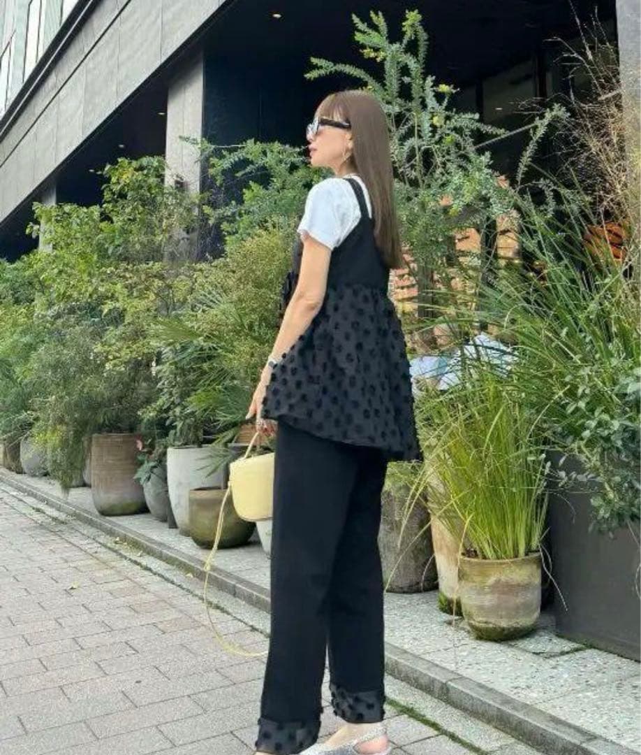 タグ付き！HIAND Fluffy Dot Ribbon Tops