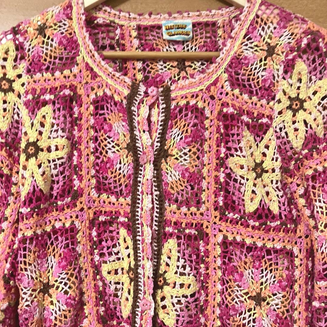 【素敵なデザイン❗️】90's HYSTERIC GLAMOUR 鍵編み ニット