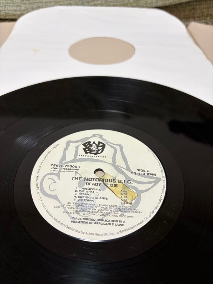 Notorious B.I.G. / Ready To Die ビギー　レコード