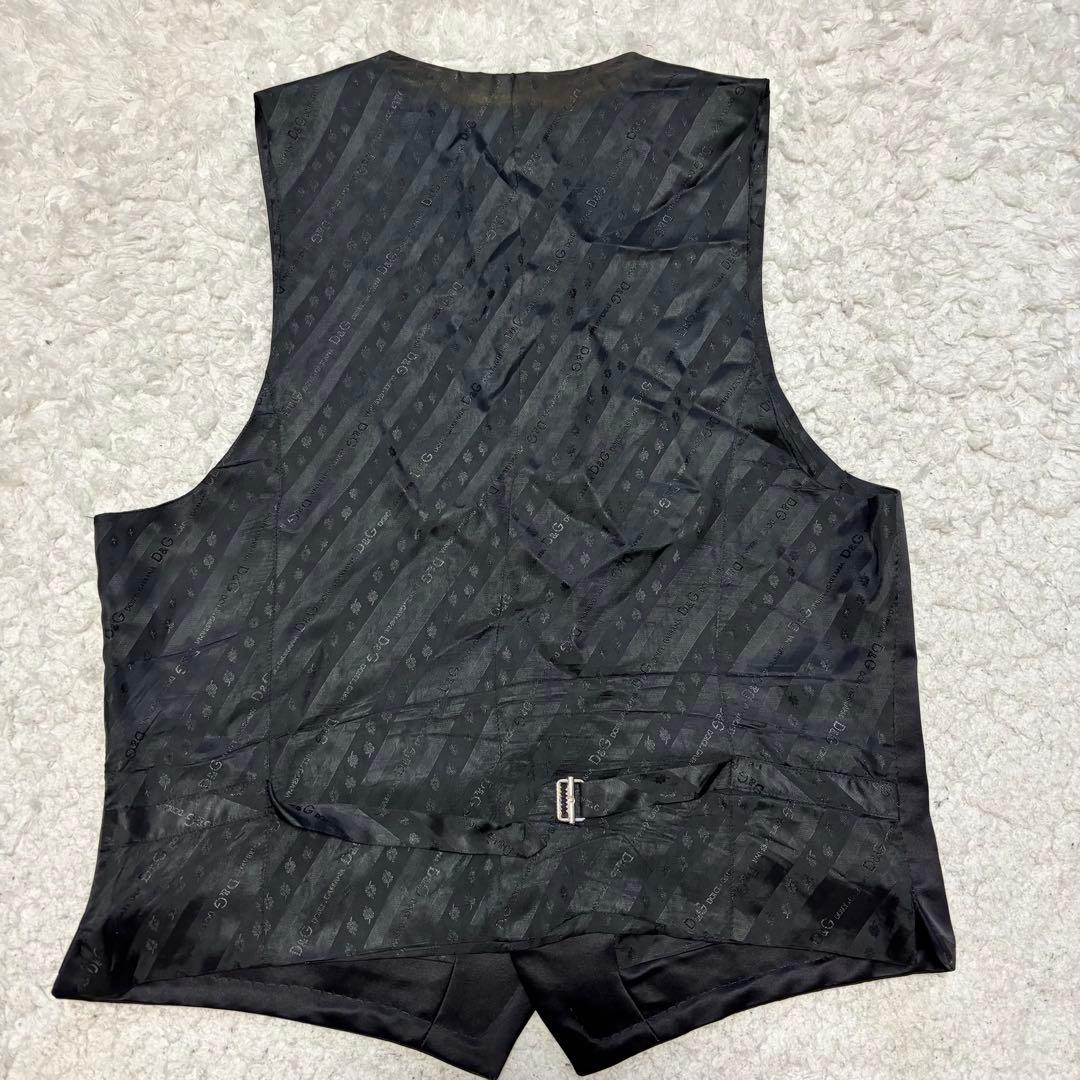 ドルチェ&ガッバーナ シルク混 総ロゴ斜めストライプ ベスト 54 XL〜2XL