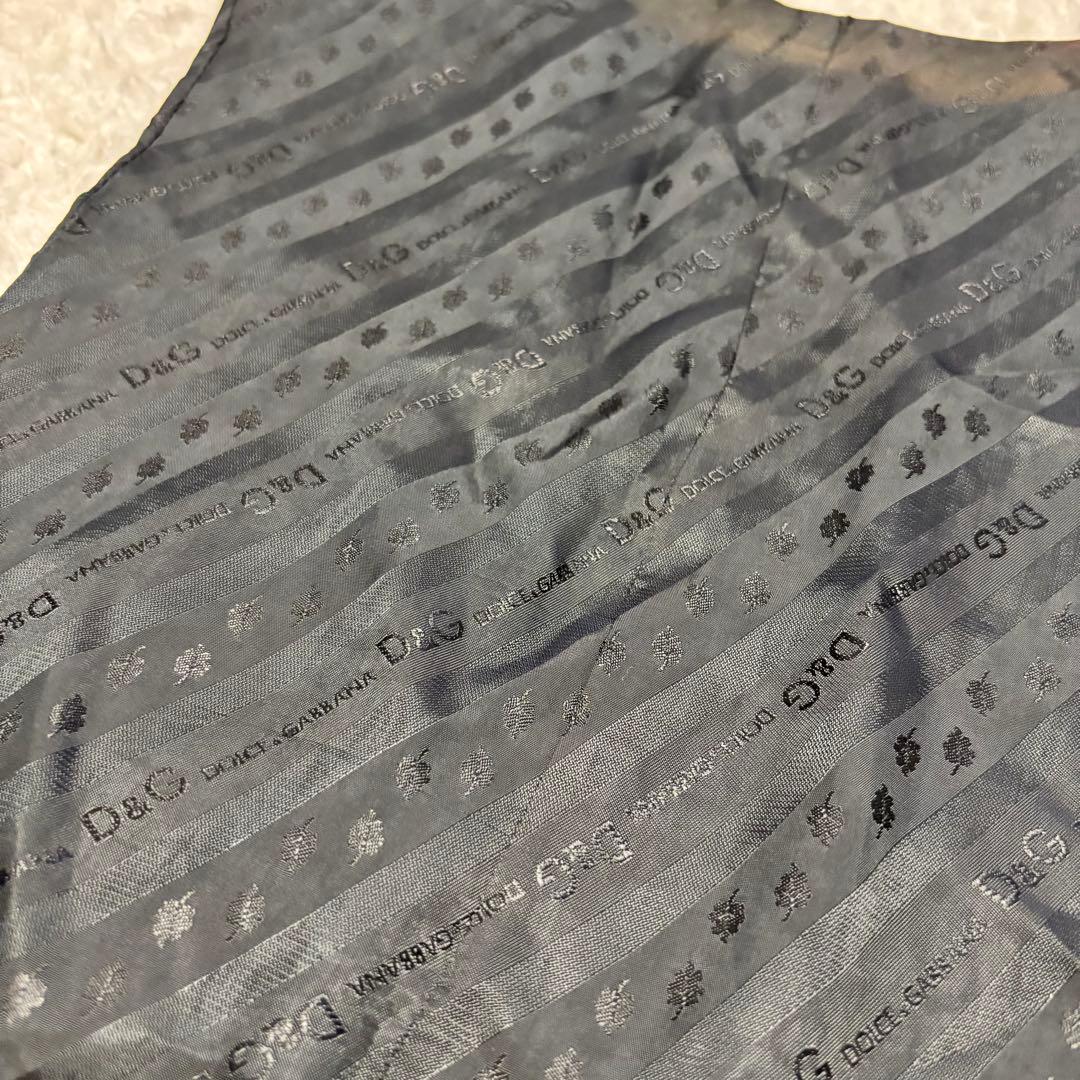 ドルチェ&ガッバーナ シルク混 総ロゴ斜めストライプ ベスト 54 XL〜2XL