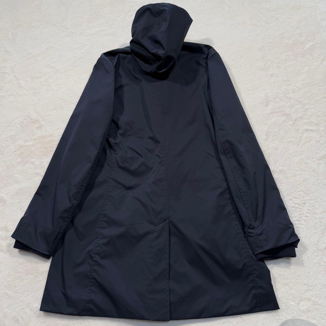 極美品 1 piu 1 uguale 3 フーデッド コートダブルジップ 紺