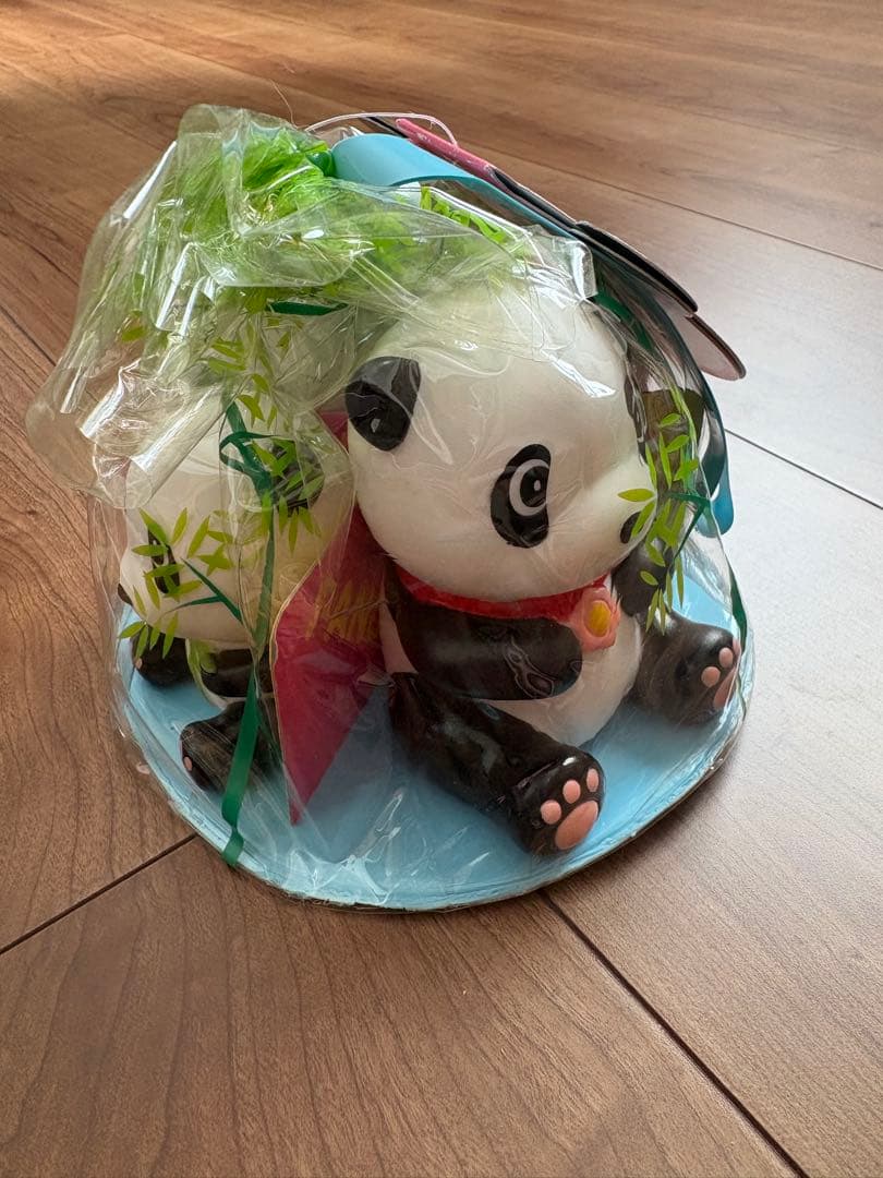 【未開封】はっぴーパンダ　ソフビ　早川玩具　昭和レトロ