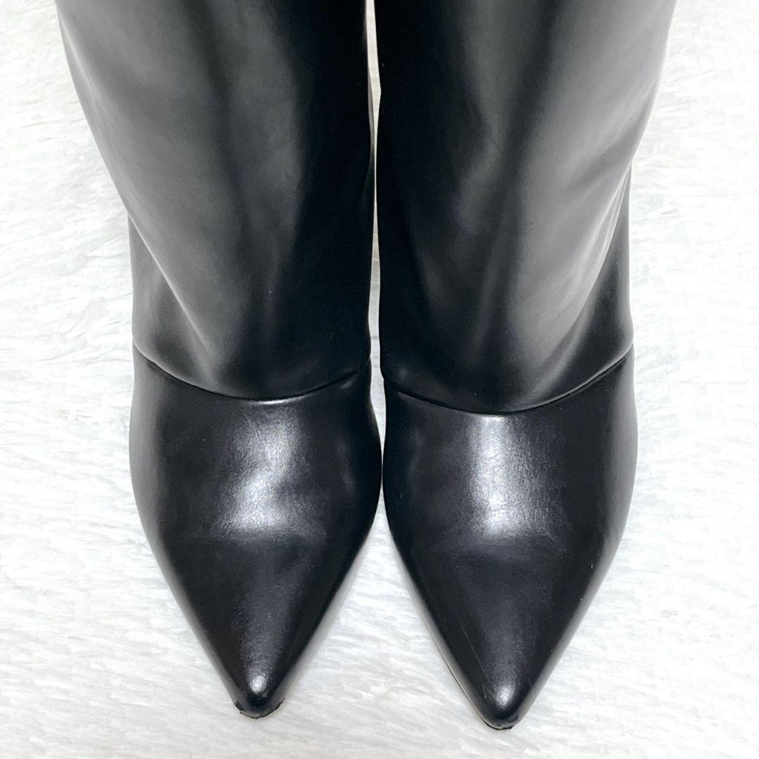 【極美品】 MAMIAN カバーブーツ ロングポインテッドトゥ M 23.5