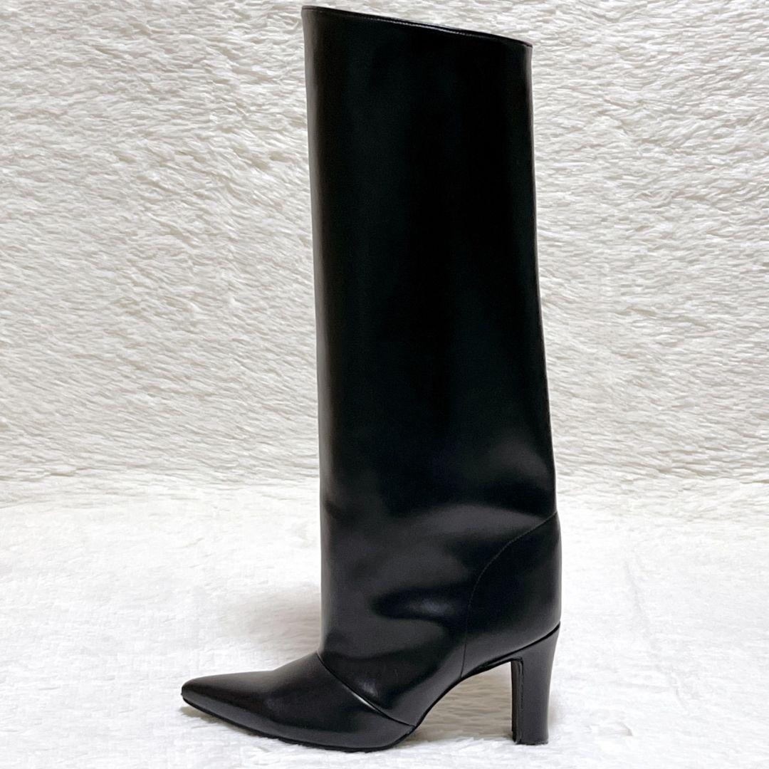 【極美品】 MAMIAN カバーブーツ ロングポインテッドトゥ M 23.5