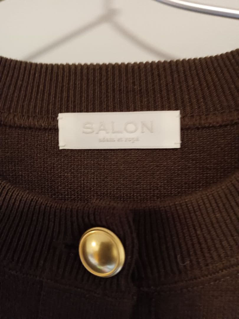 SALON adam et rope' スウェットライクメタルボタンカーディガン