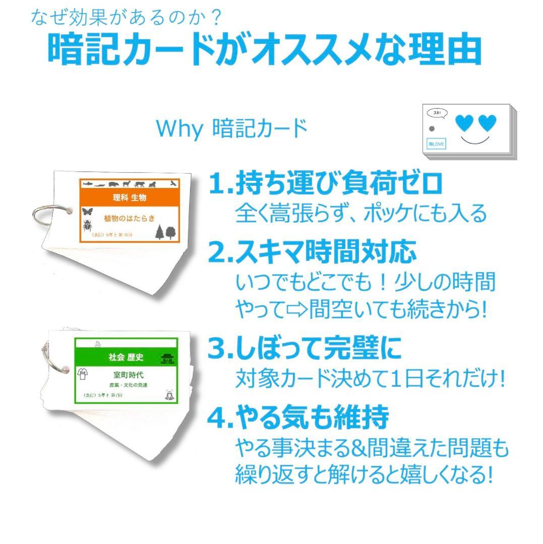 中学受験 暗記カード【5年上 社会・理科 6-19回】組分けテスト対策 予シリ