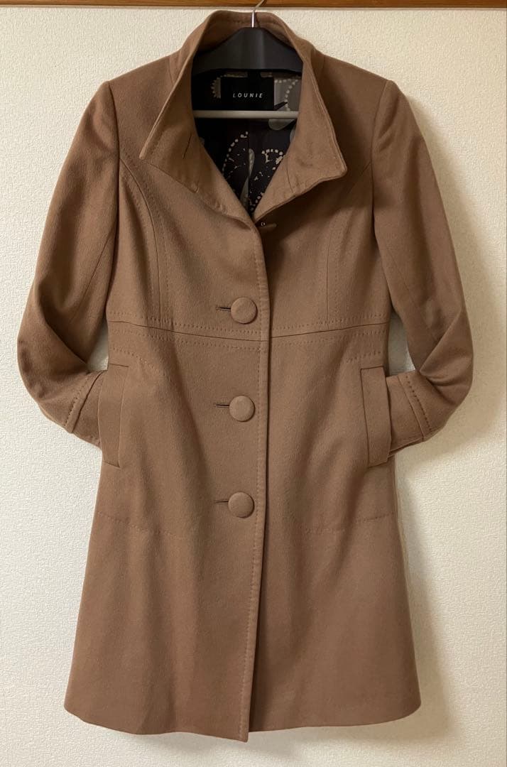超美品　LOUNIE カシミア100% ロングコート　イタリア製　38 茶色