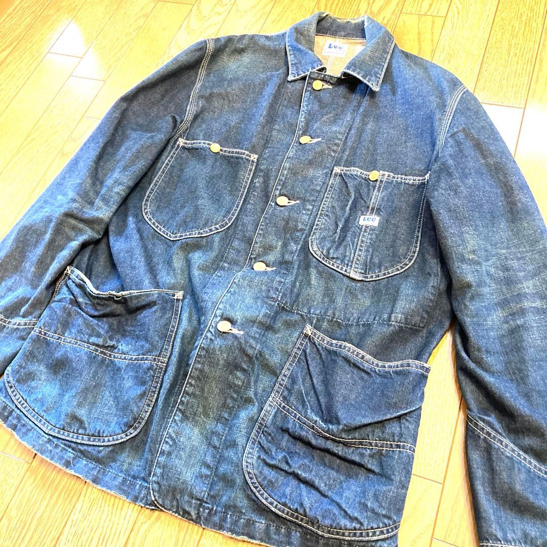 Lee リー カバーオール デニム ジャケット ビンテージ ブランド品 金 紺色