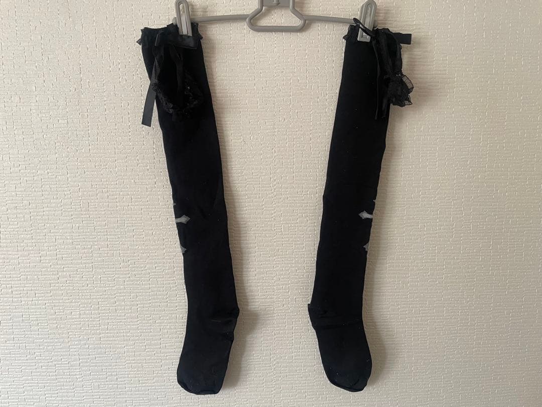 DimMoire ディムモアール 十字の誓いガーターソックス Black