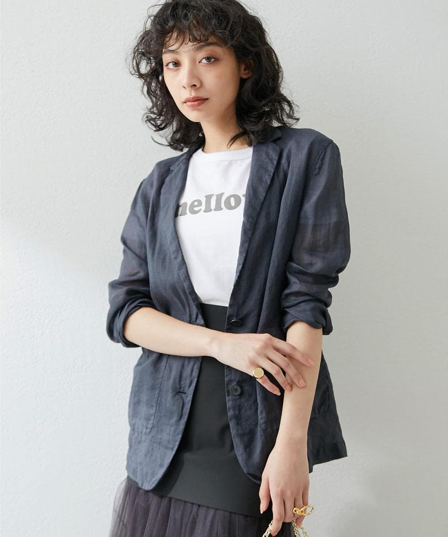 美品 ウィムガゼット 24SS ラミージャケット シアー チャコールグレー