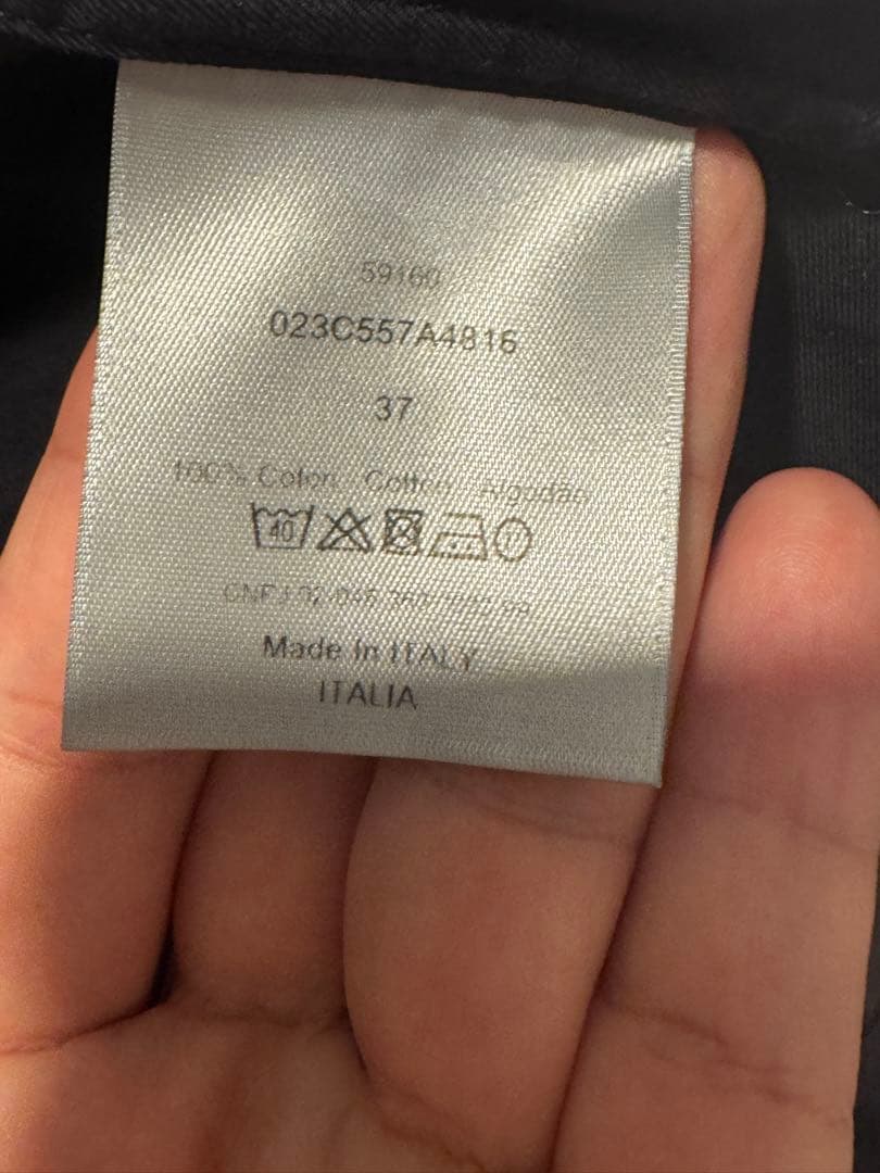 美品　DIOR ディオール23SS オブリーク ジップシャツ 37