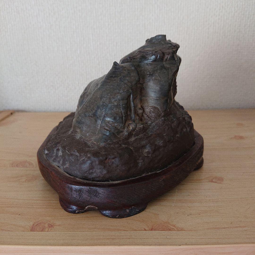 天然石 2.5㎏ 水石 紋様石 鑑賞石 プロ台座付き