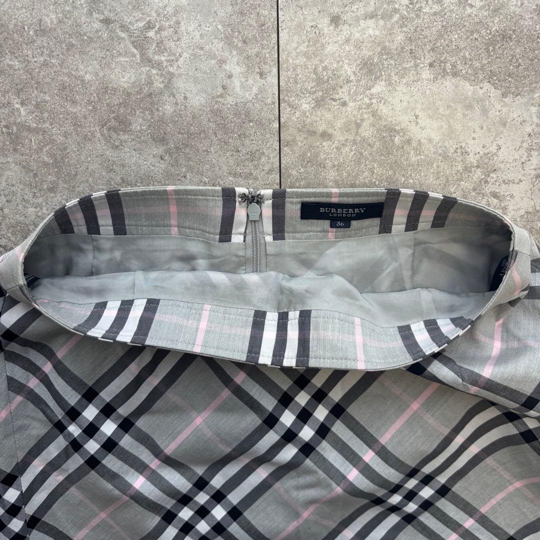 【美品】Burberry London ノバチェック　スカート　グレー　36