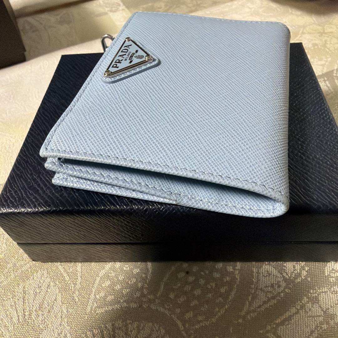 PRADA サフィアーノトライアングル ロゴ コンパクトウォレット