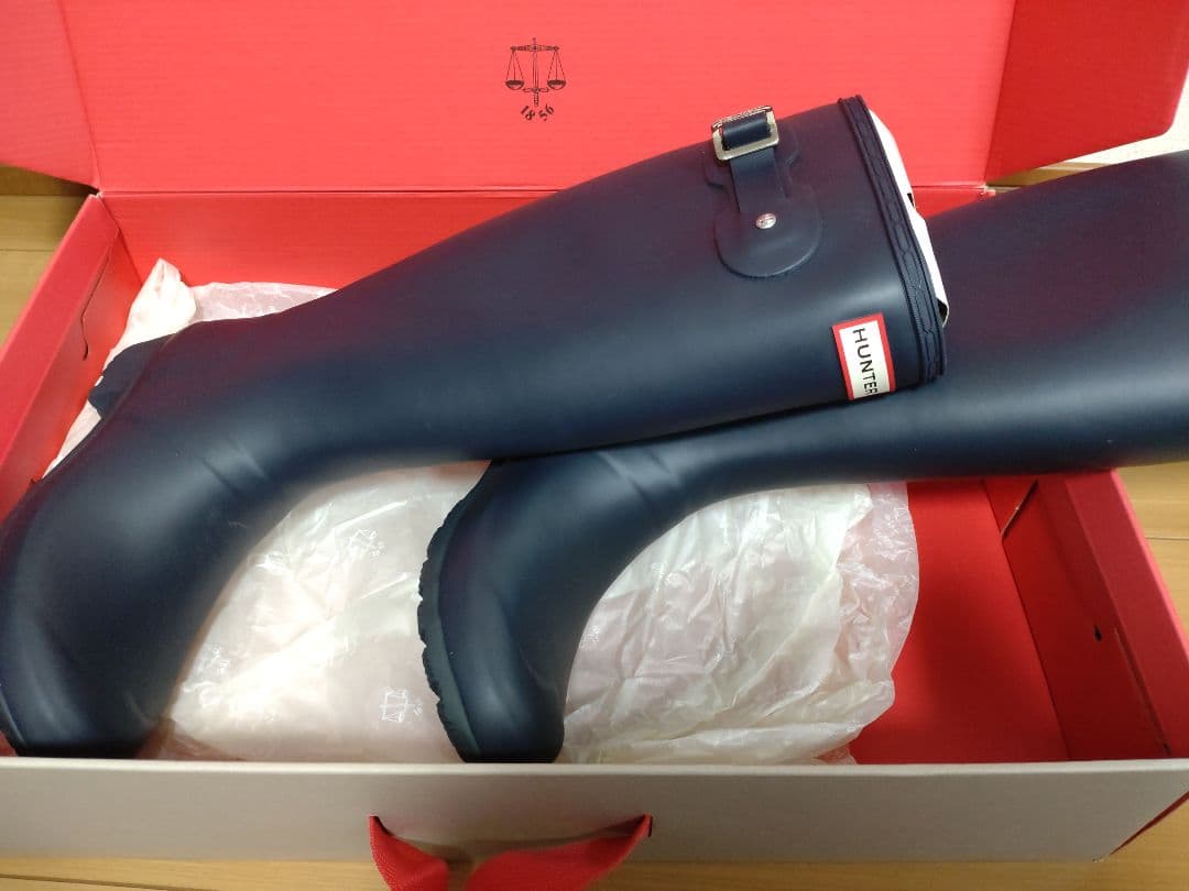 【美品】HUNTER レインブーツ　ネイビー　24cm