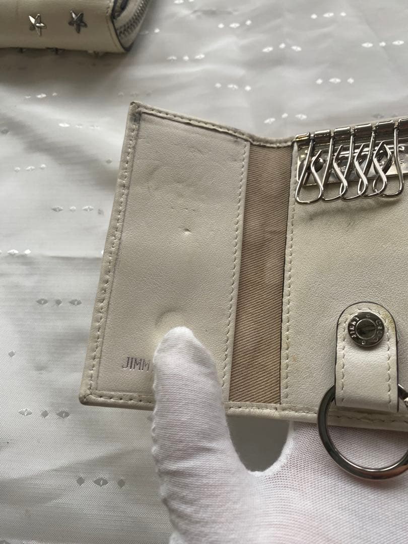 JIMMY CHOO ジミーチュウ 二つ折り財布 /キーケース　セット　白