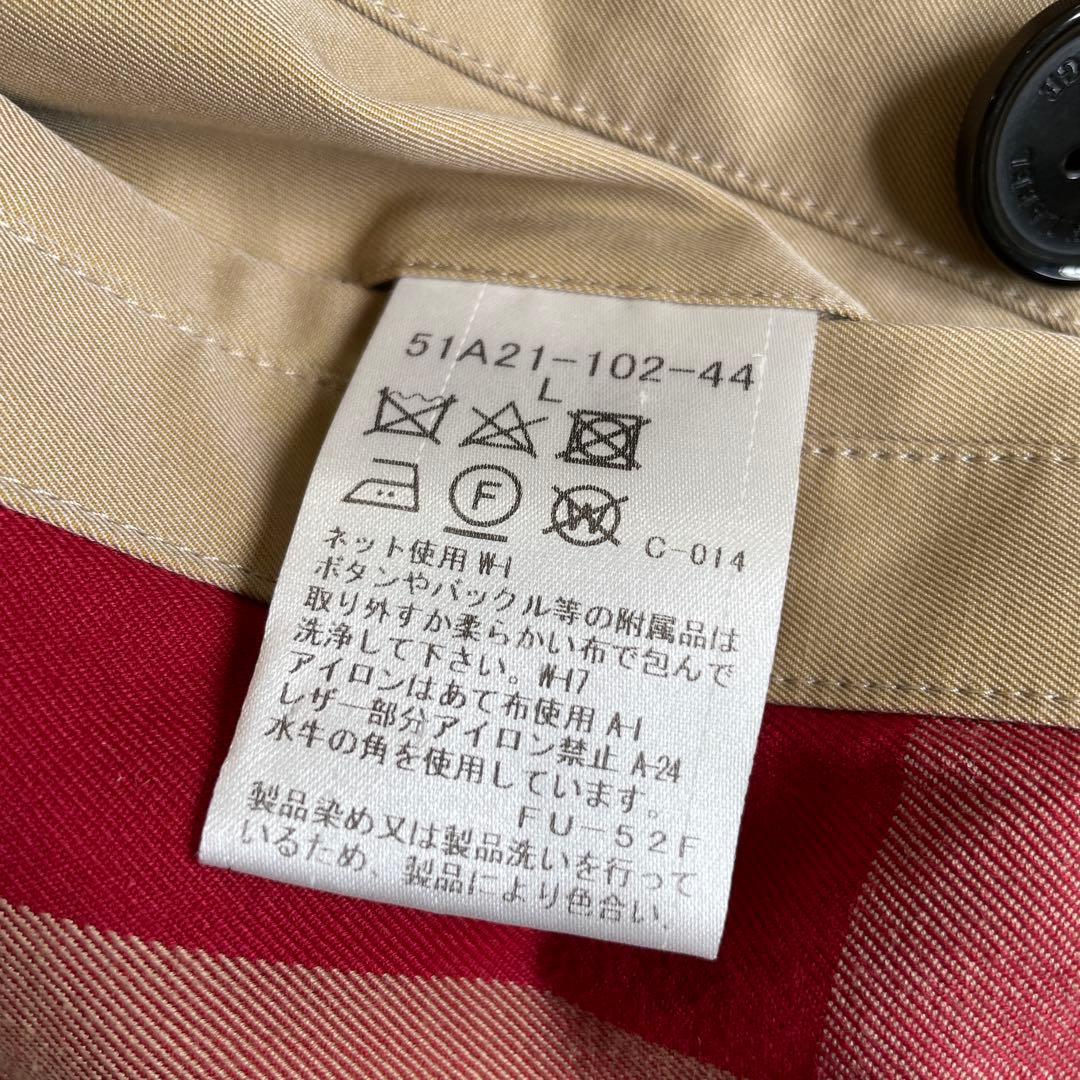 美品ブラックレーベルクレストブリッジ　ダブル　トレンチ　裏地チェック　撥水機能付