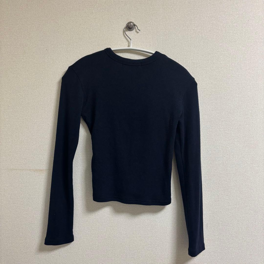 トップス CRANK Ribbon Tie Knit Cardigan Navy