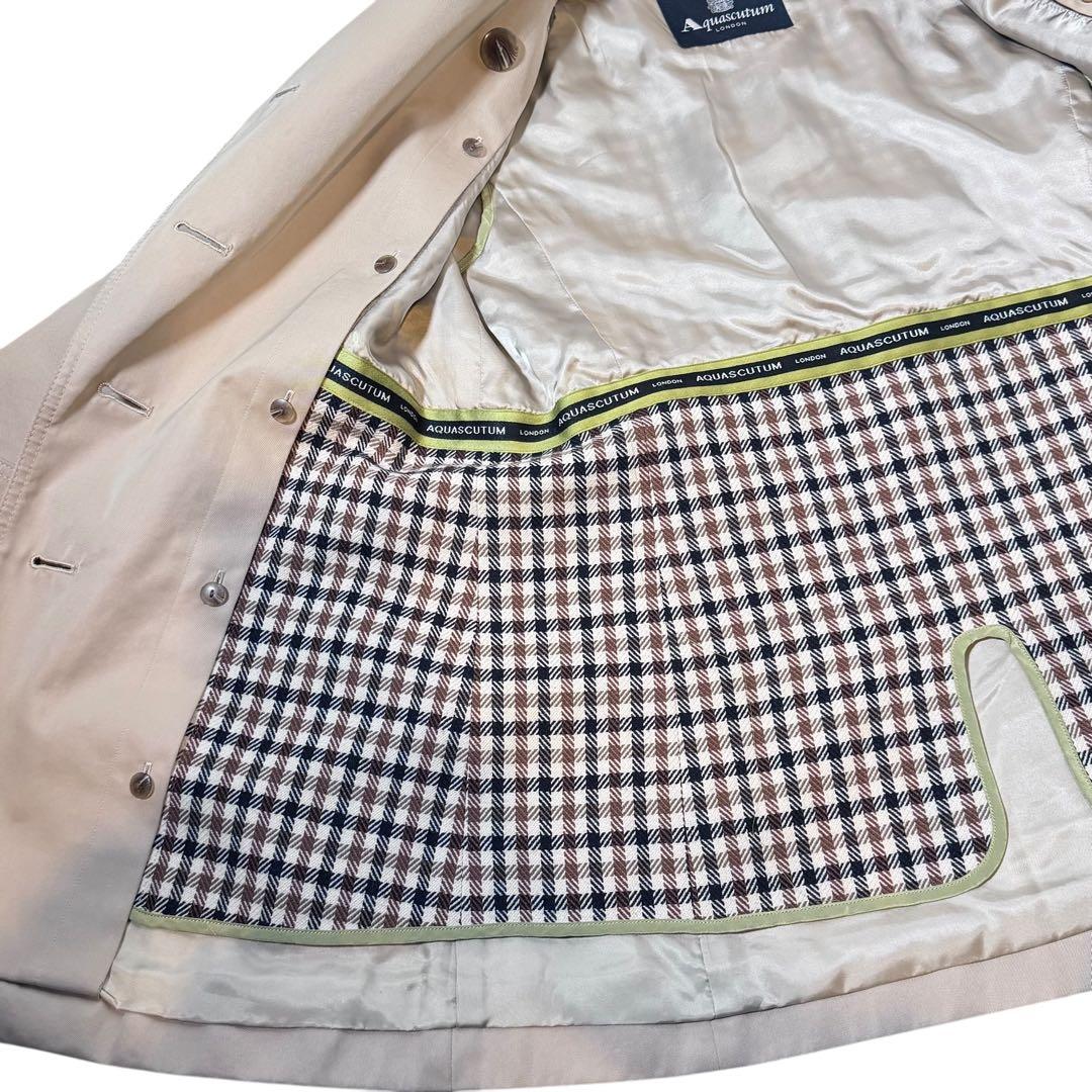【美品】Aquascutum ライナー ベルト付き ショート トレンチコート M
