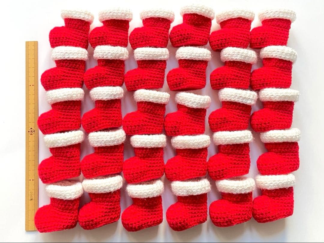 かぎ針編み ブーツ30個 ハンドメイド クリスマス MerryChristmas