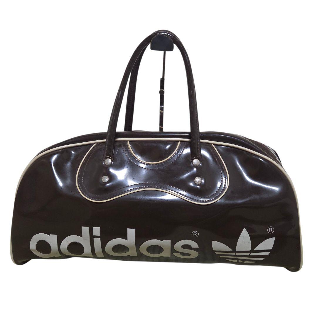 稀少 adidas エナメル 70's 80's 茶 ボストンバック