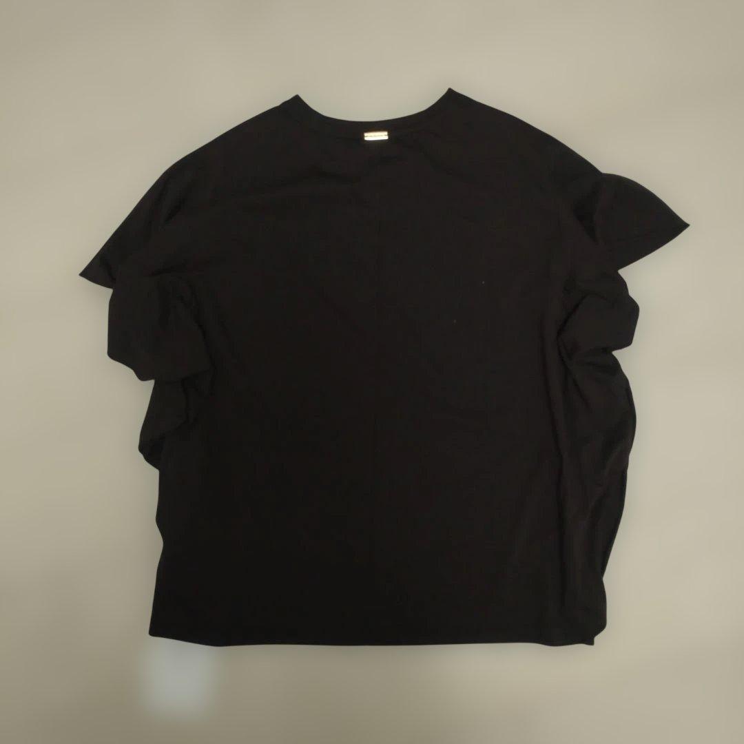 AMERICANA　mica and deal ロゴ フリルTシャツ スミクロ