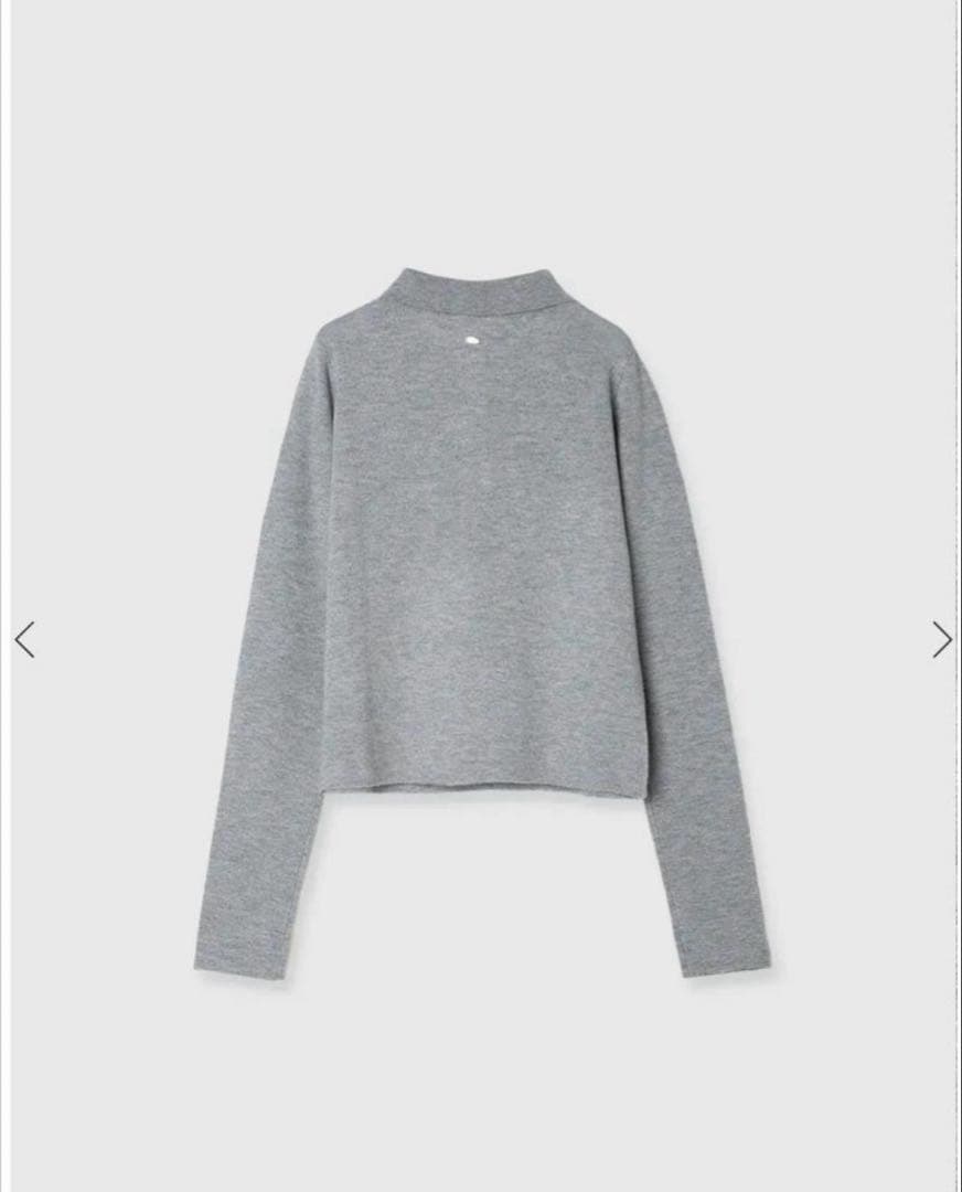 【美品】anuans アニュアンス ウールニットポロシャツ グレー