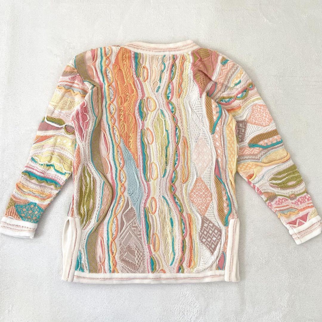 極美品　COOGI 3Dニット 総柄カーディガン 希少デザイン オーバーサイズ