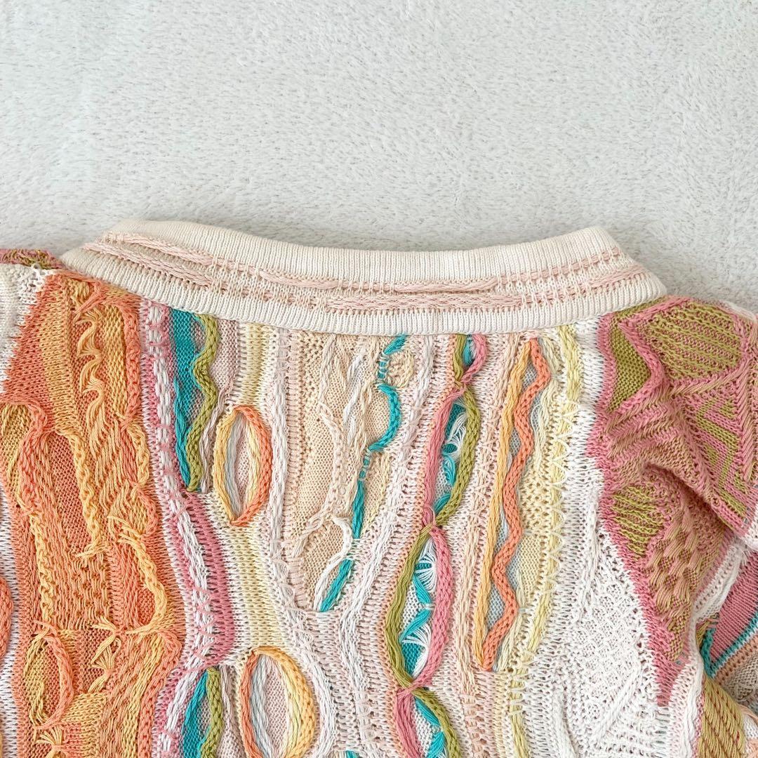 極美品　COOGI 3Dニット 総柄カーディガン 希少デザイン オーバーサイズ