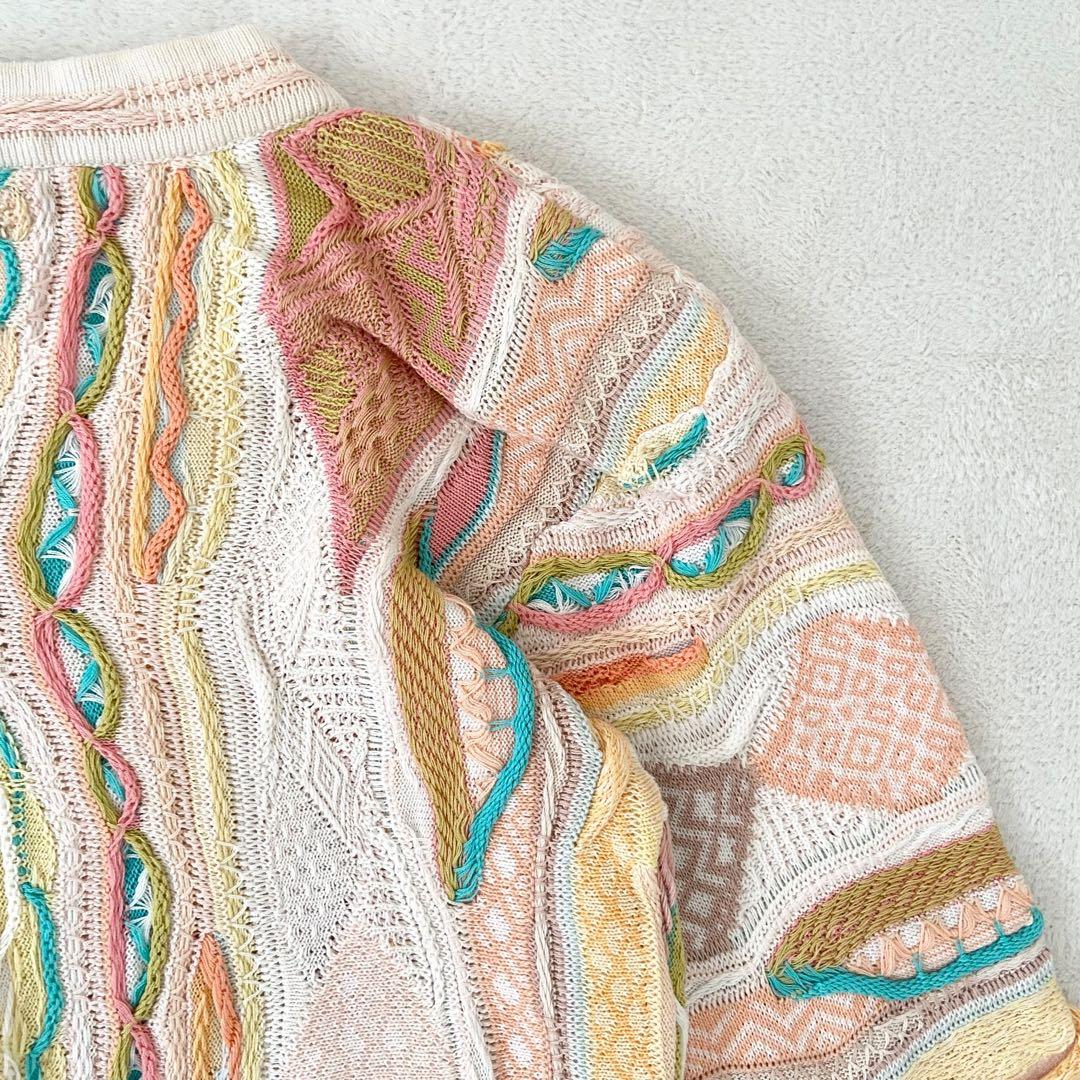 極美品　COOGI 3Dニット 総柄カーディガン 希少デザイン オーバーサイズ