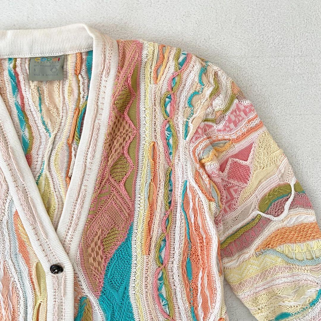 極美品　COOGI 3Dニット 総柄カーディガン 希少デザイン オーバーサイズ