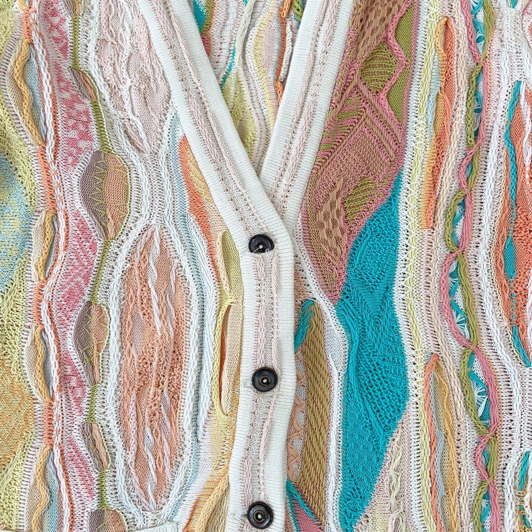 極美品　COOGI 3Dニット 総柄カーディガン 希少デザイン オーバーサイズ