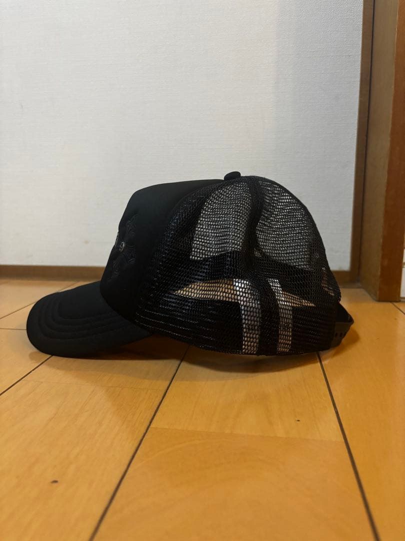 帽子 Triple Black Cross Leather Patch MeshCap