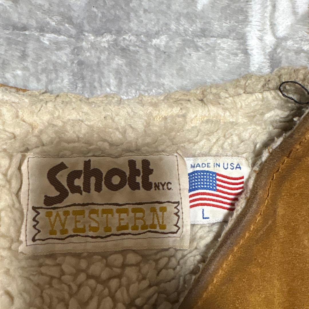 80s Schott WESTERN スウェード ベスト usa製 L ボア