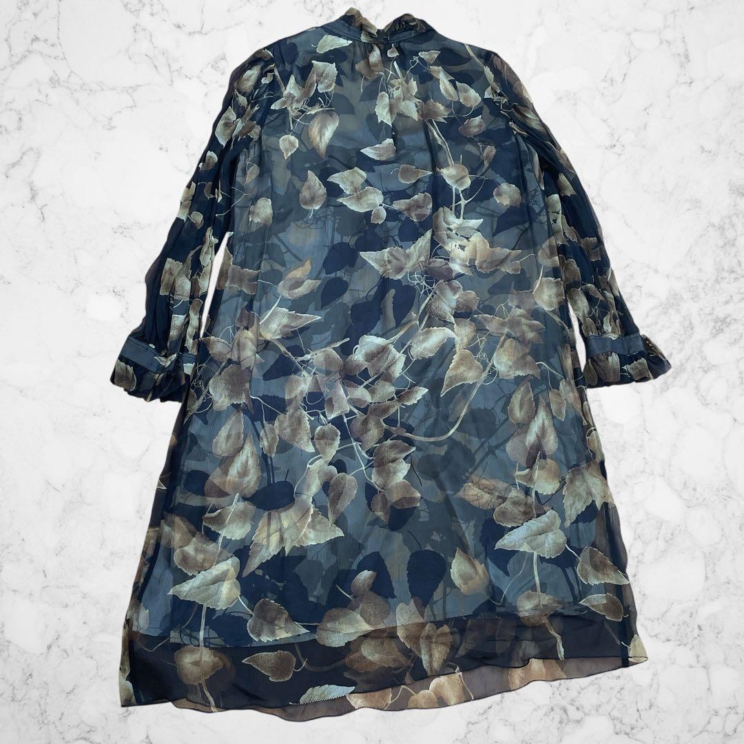 DAMA collection シルク100% ワンピース ボウタイ　13号LL