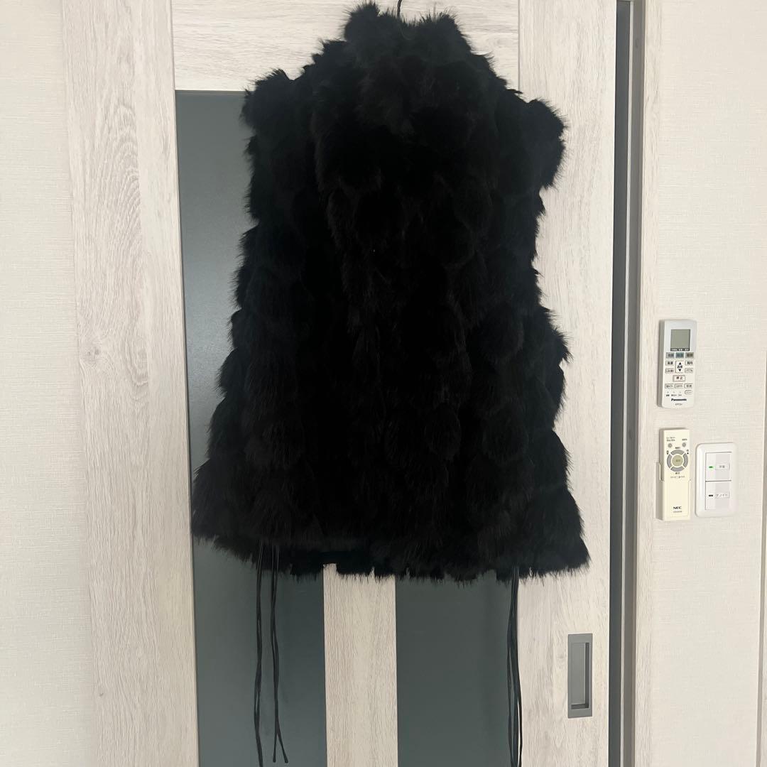 Jacquard cut fake fur vest seyto ファーベスト