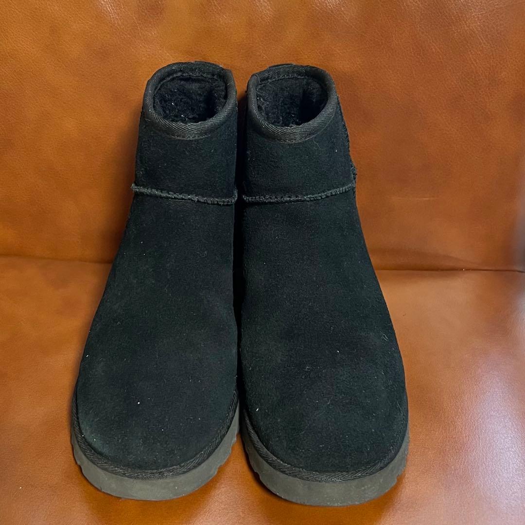 UGG ブラック ムートンブーツ8 Wclassic FEMME MINI
