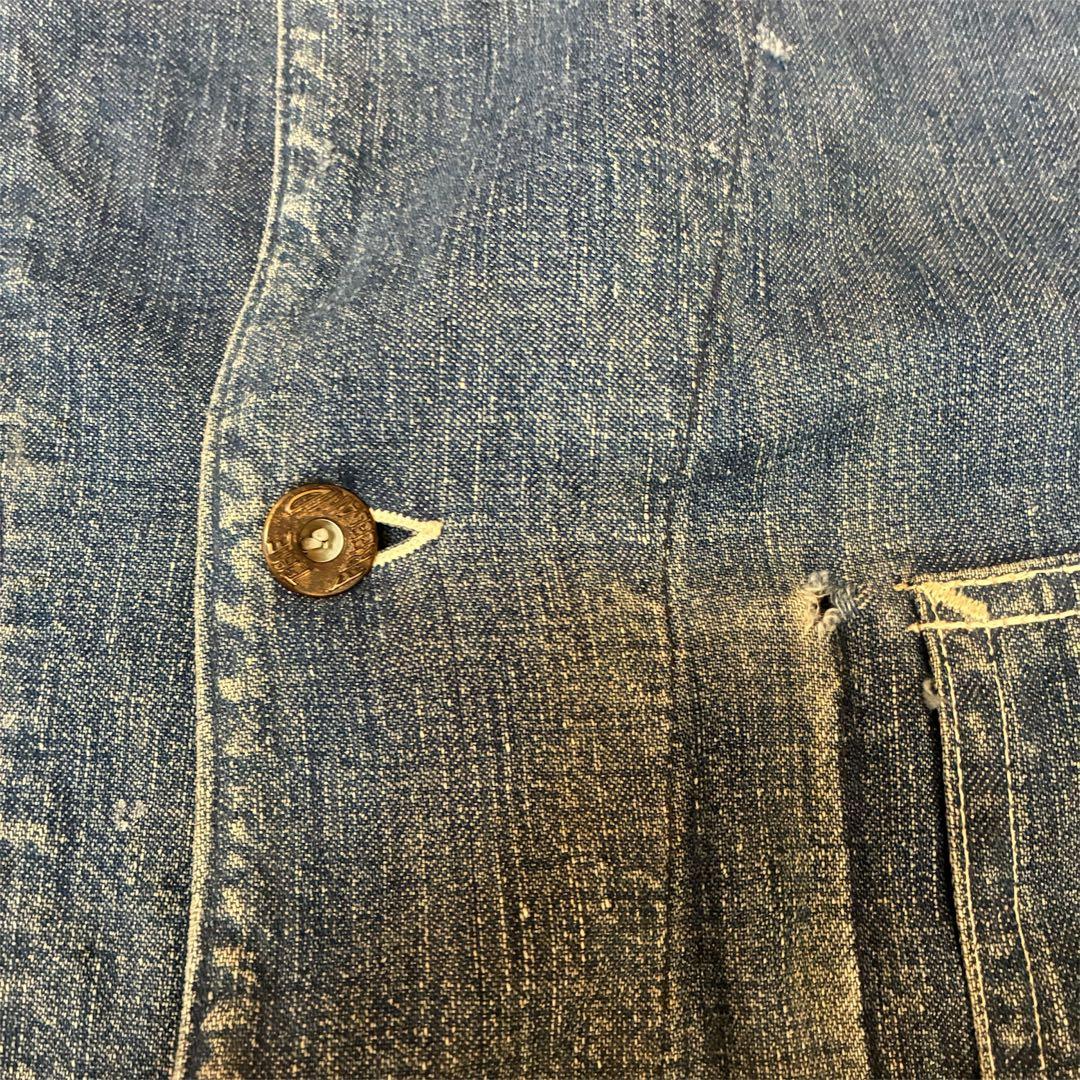 40s Vintage デニムカバーオール 44 大戦 デニムジャケット 古着