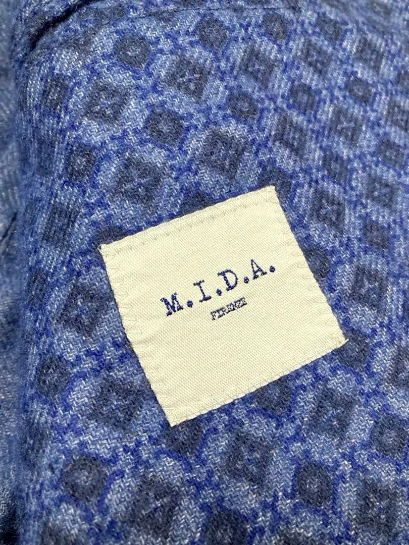 美品「M.I.D.A.」小紋柄ガーメントダイ ウールジャケット イタリア製　48