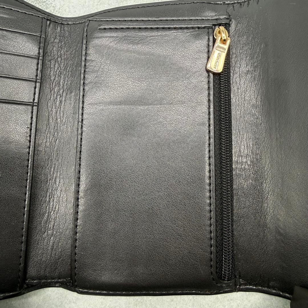 COACH コーチ 折り財布 PVC レザー シグネチャー ブラック ブラウン