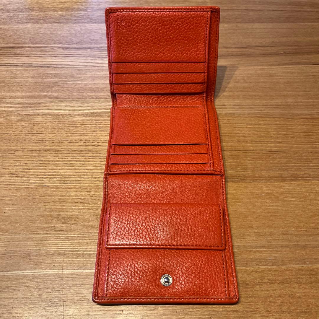 グッチ　三つ折り 財布　GG オレンジ