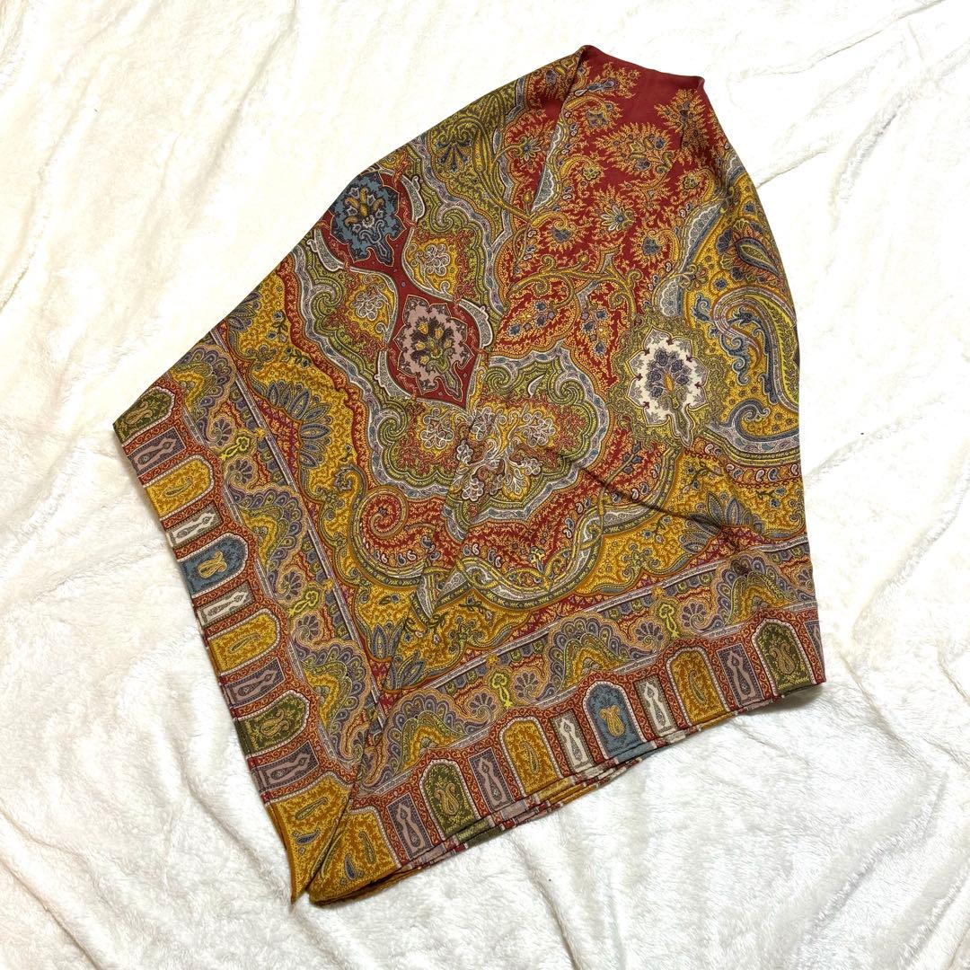 美品 ETRO エトロ 大判 ストール ペイズリー 人気柄 イタリア製