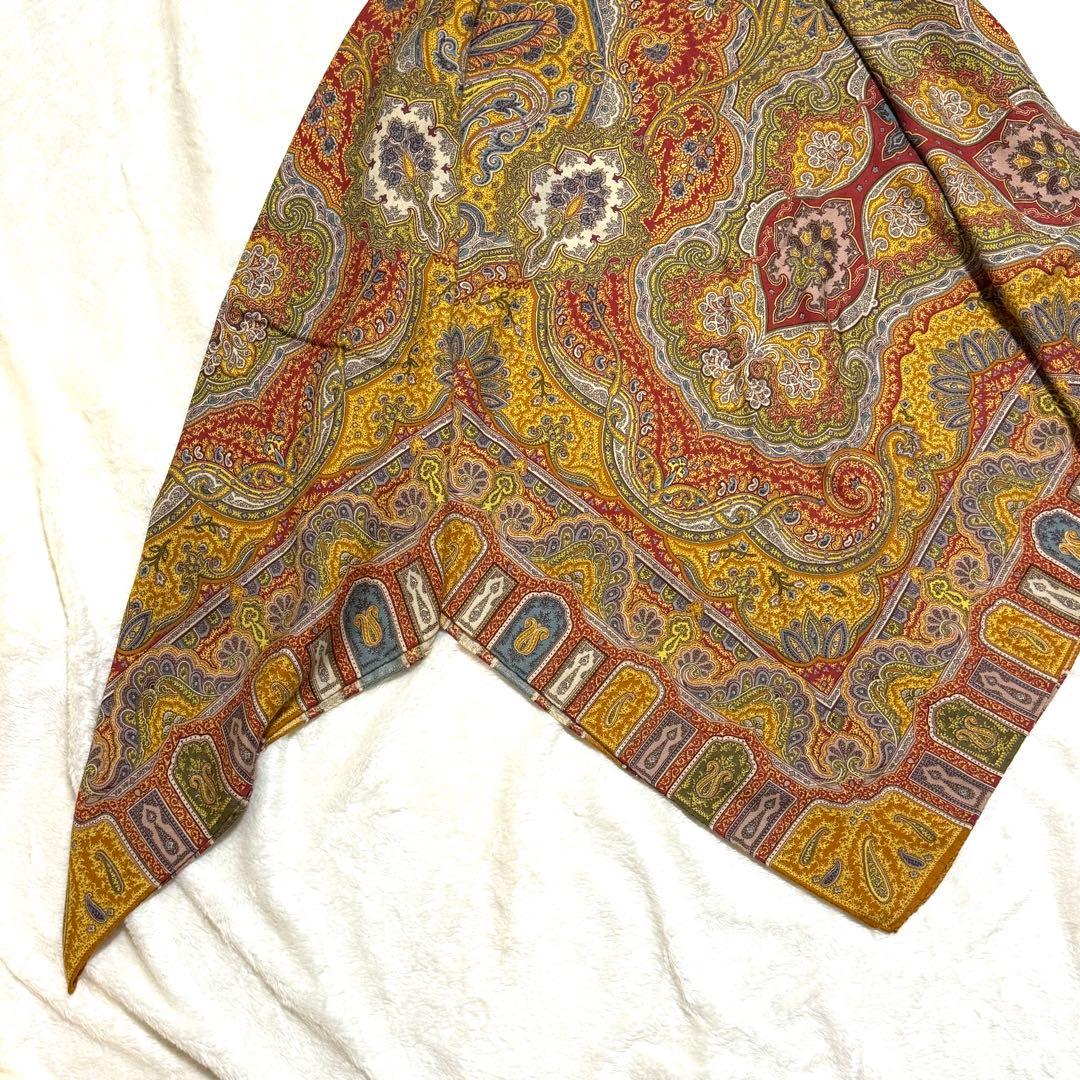 美品 ETRO エトロ 大判 ストール ペイズリー 人気柄 イタリア製