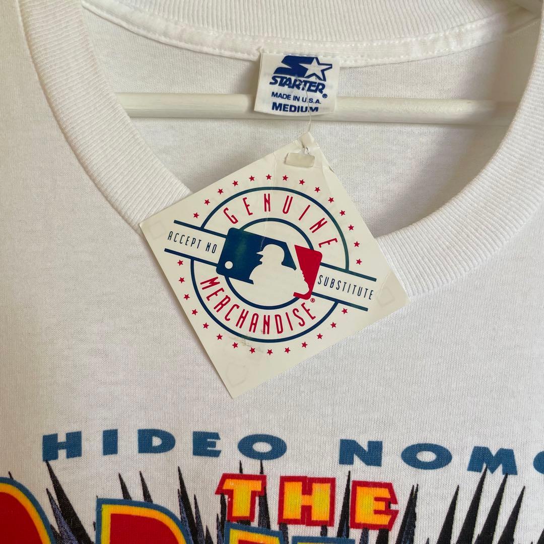 90s STARTER ドジャース 野茂英雄 Tシャツ М デッドストック LA