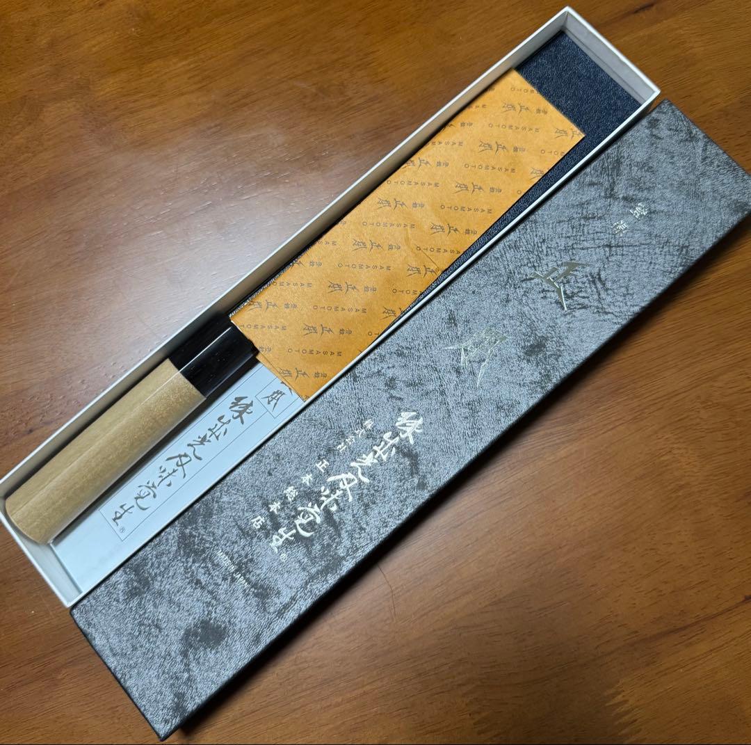 正本総本店 出刃 包丁 150mm 5寸 片刃 右利き用 白二鋼 水牛柄 新品